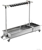  Support De Balai Et Serpillière Professionnel - Chariot De Rangement Mobile Pour Balais Humides, 169 X 40 X 109 Cm