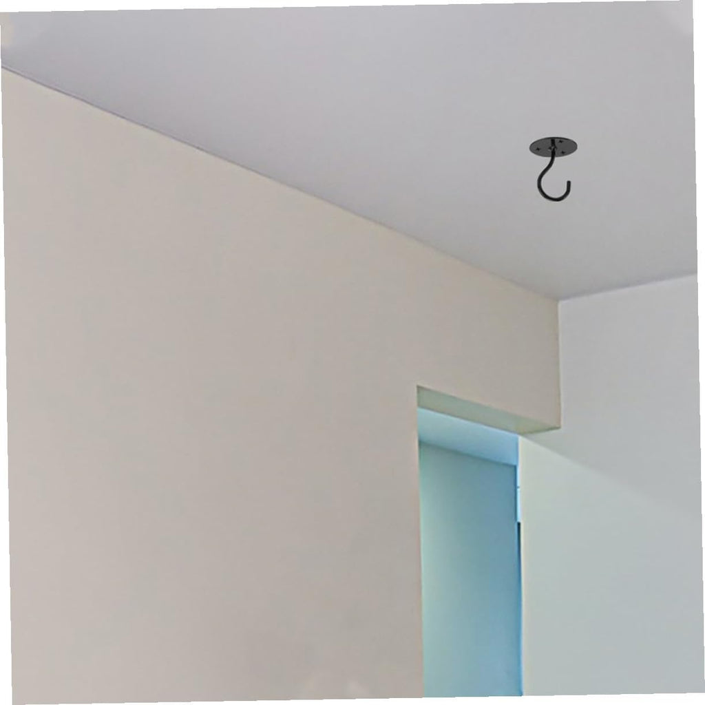  Cabilock Crochets De Plafond En Fer Noir Fixation Multiple Sans Soudure 4pcs Pour Plantes Suspendues Et Vêtements, Pour Mur Et Terrasse