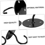  Cabilock Crochets De Plafond En Fer Noir Fixation Multiple Sans Soudure 4pcs Pour Plantes Suspendues Et Vêtements, Pour Mur Et Terrasse