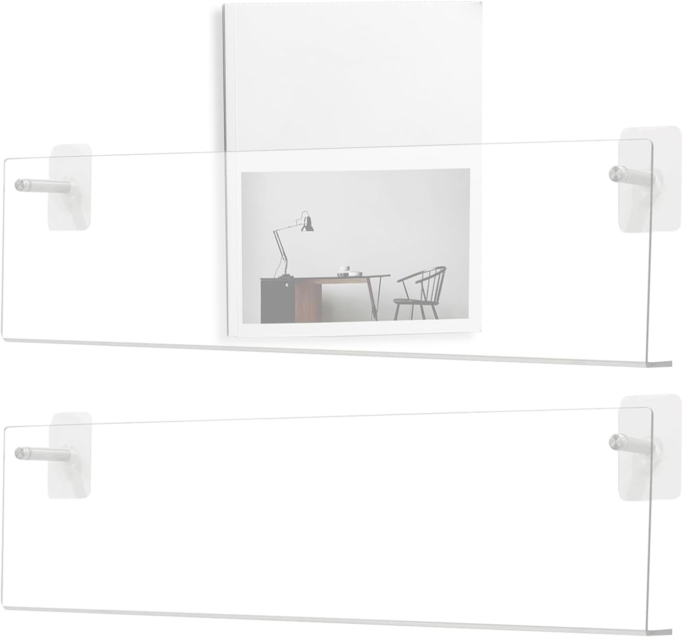  Présentoir à Disques | Étagère Murale En Acrylique Transparent 2 Pièces,Organisateur Et Support D'Affichage Pour Disques Sans Perçage,Pour Salon Chambre Appartement Adolescents Et Adultes Livres Carne