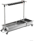  Support De Balai Et Serpillière Professionnel - Chariot De Rangement Mobile Pour Balais Humides, 169 X 40 X 109 Cm