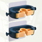  Healeved Support Mural Porte-balai Autocollant 2pcs En Abs Résistant Sans Poinçon Cuisine Et Buanderie, Organiseur Pratique Pour Balais Et Outils De Nettoyage