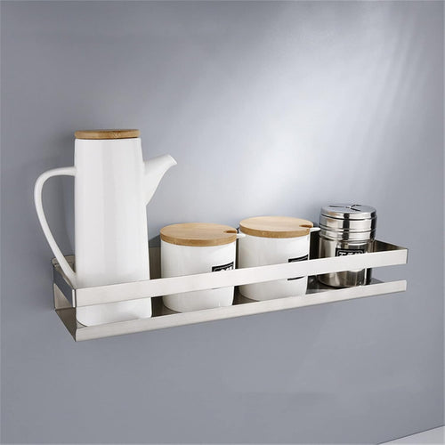  Étagère De Salle De Bains Carrée En Acier Inoxydable 30/40/50 Cm Cuisine Étagères Murales Douche Panier De Douche Accessoires De Salle De Bain Étagères Flottantes Murales (Color : Brushed 20cm)