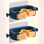  Healeved Support Mural Porte-balai Autocollant 2pcs En Abs Résistant Sans Poinçon Cuisine Et Buanderie, Organiseur Pratique Pour Balais Et Outils De Nettoyage
