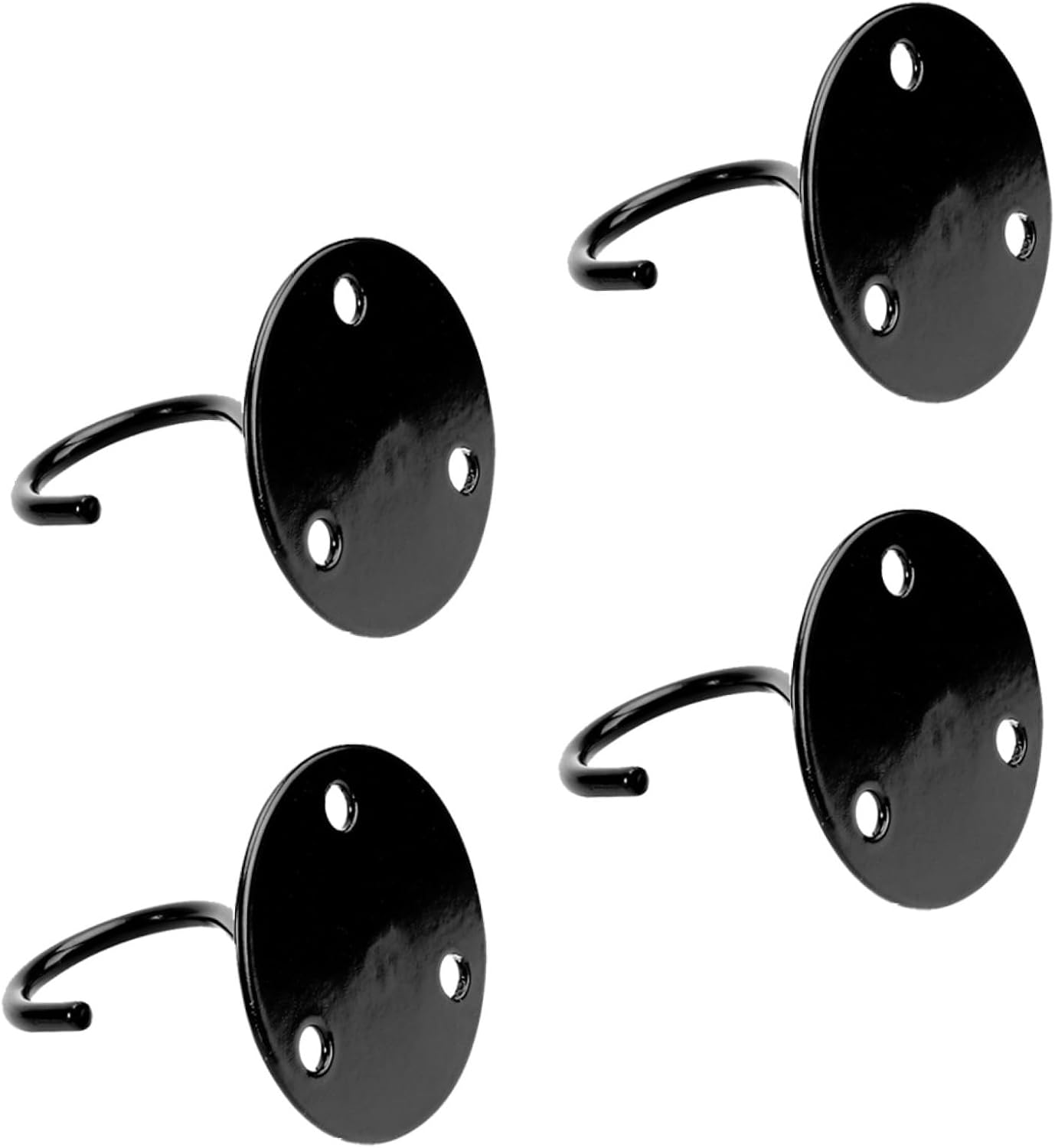  Cabilock Crochets De Plafond En Fer Noir Fixation Multiple Sans Soudure 4pcs Pour Plantes Suspendues Et Vêtements, Pour Mur Et Terrasse