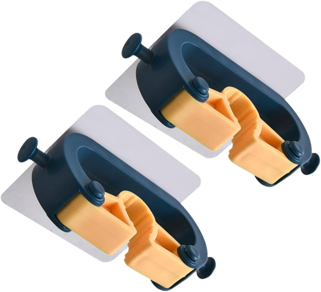  Healeved Support Mural Porte-balai Autocollant 2pcs En Abs Résistant Sans Poinçon Cuisine Et Buanderie, Organiseur Pratique Pour Balais Et Outils De Nettoyage