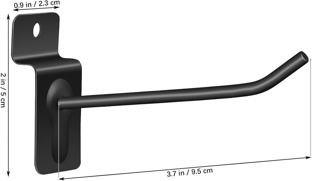  VALICLUD Lot De 20 Crochets De Garage Robustes 10 Cm En Fer Massif Noir Compatibles Panneaux à Lattes, Crochets Suspendre Solide Pour Rangement Atelier, Garage Et Organisation Maison