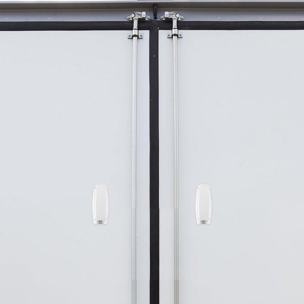  STOBAZA Loquet De Porte De Remorque Blanc En ABS, Crochet De Trappe De VR Pliable Et Caché, 2 Pièces, Crochet Pour Porte Latérale De Caravane Et Remorque