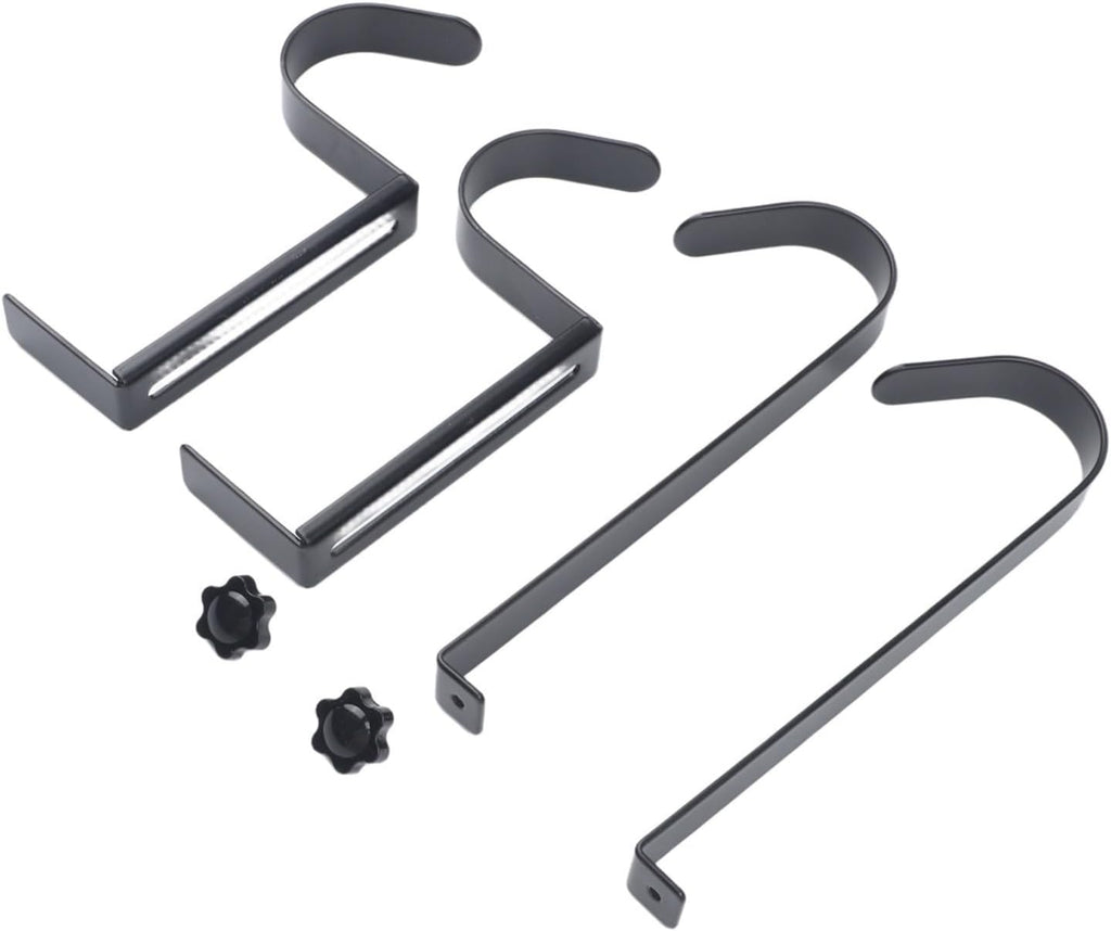  Lot De 2 Crochets Doubles Réglables Pour Poteaux De Piscine Carrés De 2 à 11 Cm, Cintre En Fer Robuste Avec Revêtement Antirouille Pour Chapeaux Et Bouées De Sauvetage, Solution De Rangement En Plein