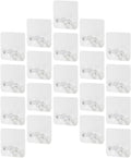  Ciieeo Crochets Adhésifs Muraux Sans Perçage 20Pcs En Plastique Pour Organiser Câbles Et Prises, Support Multifonctionnel Transparent Maison