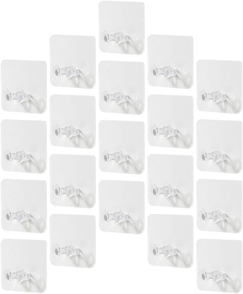  Ciieeo Crochets Adhésifs Muraux Sans Perçage 20Pcs En Plastique Pour Organiser Câbles Et Prises, Support Multifonctionnel Transparent Maison