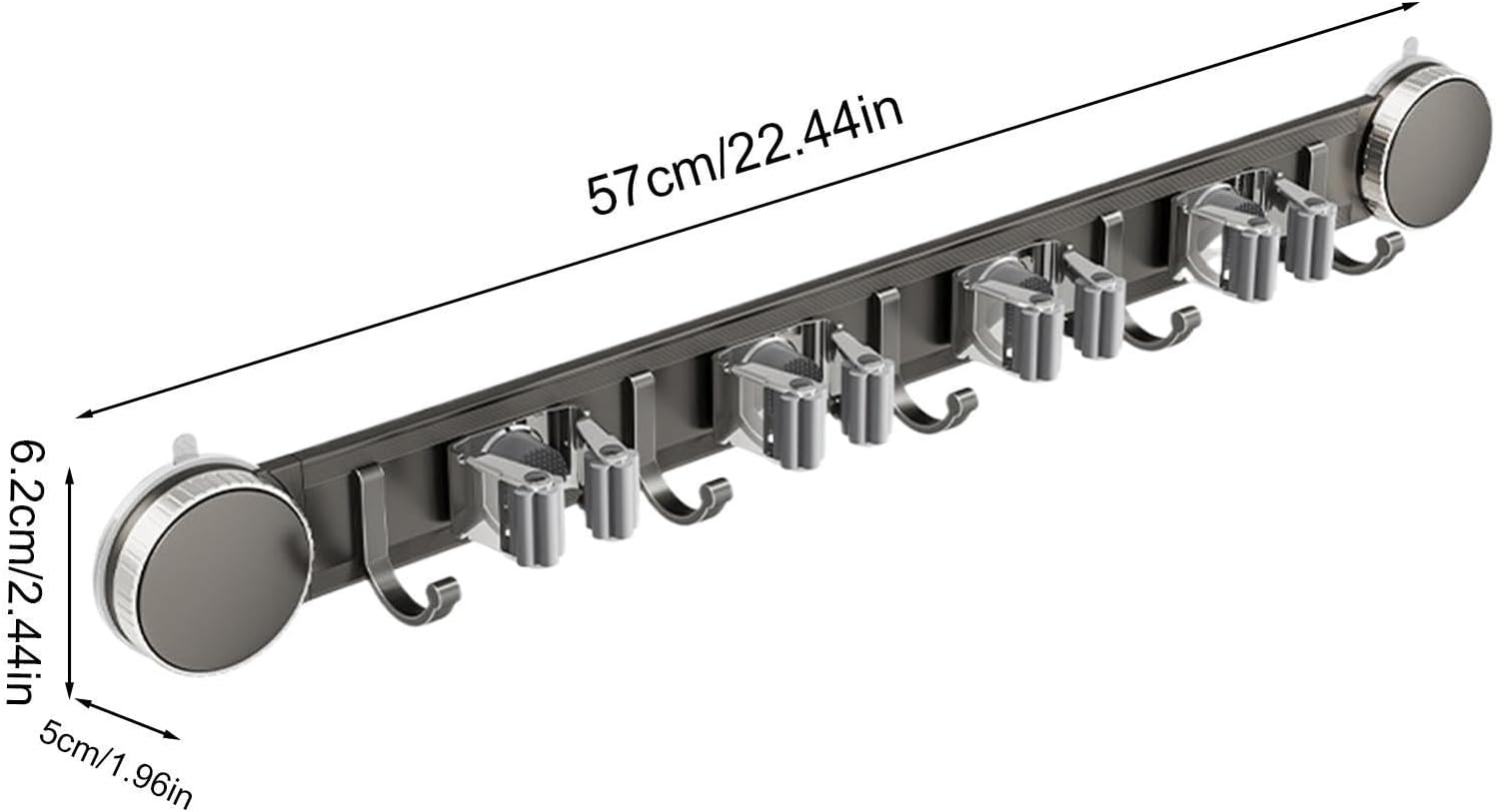  Générique Support Mural Pour Porte-balai – Organisateur à Ventouse Robuste | Support à Outils De Nettoyage Antirouille, Système De Stockage De Vadrouille Peu Encombrant, Solide Et Sécurisé