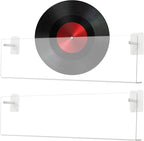  Présentoir à Disques | Étagère Murale En Acrylique Transparent 2 Pièces,Organisateur Et Support D'Affichage Pour Disques Sans Perçage,Pour Salon Chambre Appartement Adolescents Et Adultes Livres Carne