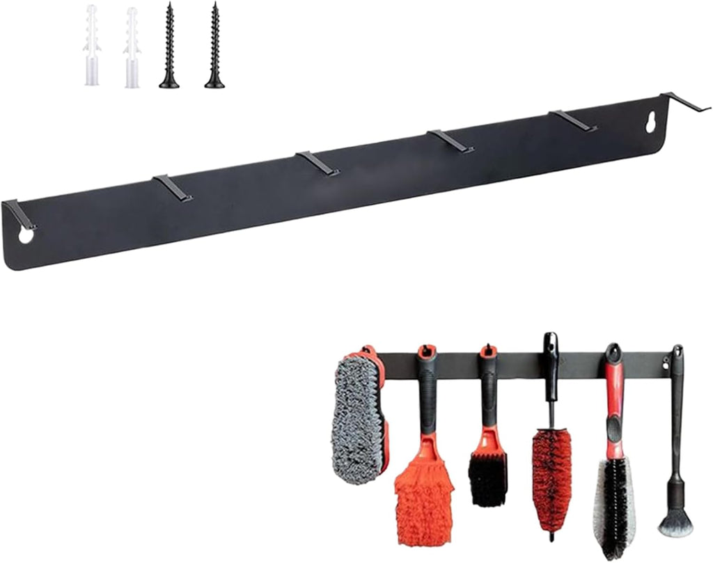  Organisateur De Détail Automatique - Support Brosse Murale Avec Crochets | Solution Stockage Robuste Pour Les Outils Et Accessoires, Idéal Pour Le Garage, La Maison, Nettoyage Des Roues Voiture