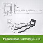  Amig - Crochet Pour Accrocher Outils - Support à Montage Mural - Acier Galvanisé - Revêtement En Caoutchouc Antidérapant - Capacité De Charge 15kg - Idéal Pour Vélos Et Outils De Jardin