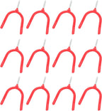  Ciieeo Crochets Multi-usages En Acier Revêtement Vinyle Rouge, Forme Y Double Crochet, Lot De 16 Pour Rangement Garage Et Porte-serpillière Robuste