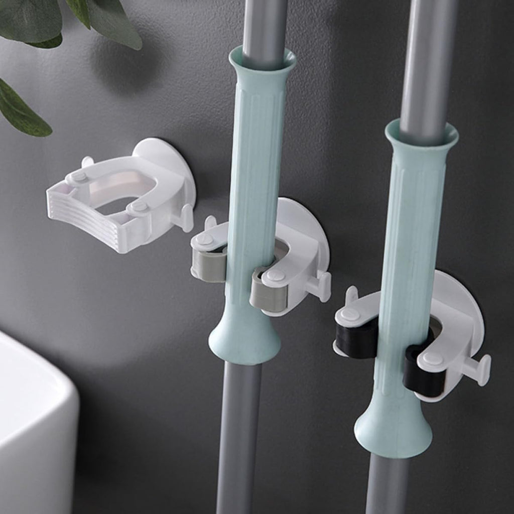  Gatuida 4pcs Crochet De Balai Sans Perçage En Plastique Adhésif Support Mural Lourd Pour Balai Et Parapluie Accessoire Pratique Pour Maison Et Bureau