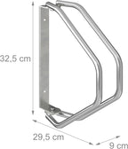  Relaxdays Support Mural Pour Vélo, Lot De 4, Acier Robuste, Râtelier Garage, Pivotant à 180°, Porte-vélo, Argenté