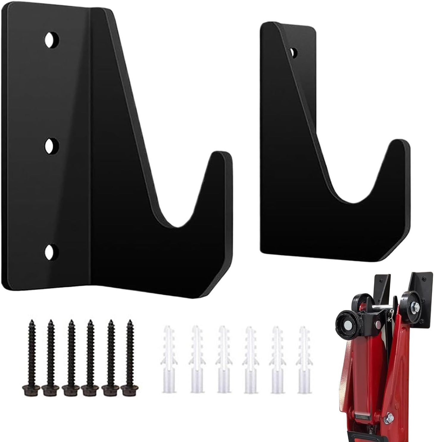  Support Mural Pour Cric, Support De Rangement Robuste, Support De Cric Hydraulique, Supports Peu Encombrants, 11,8 X 4,5 Cm, Organisateur De Garage De Qualité, Idéal Pour Les Magasins Automobiles Et