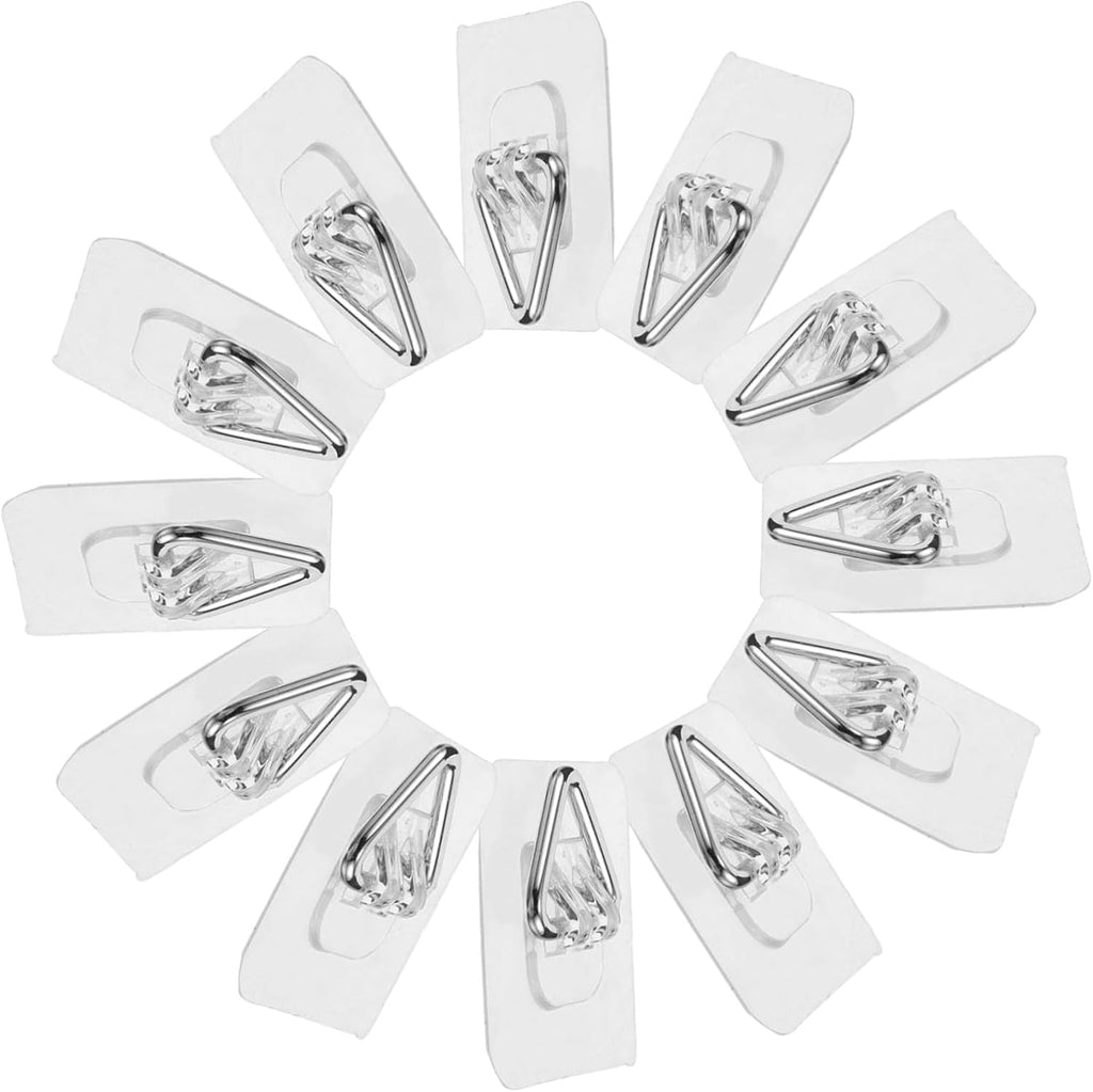  Ciieeo 20pièces Lot De Crochets Muraux Adhésifs Invisibles Pour Assiettes Supports Décoratifs Pvc Transparent Fixation Sans Perçage Pour Cadres Et Objets Légers