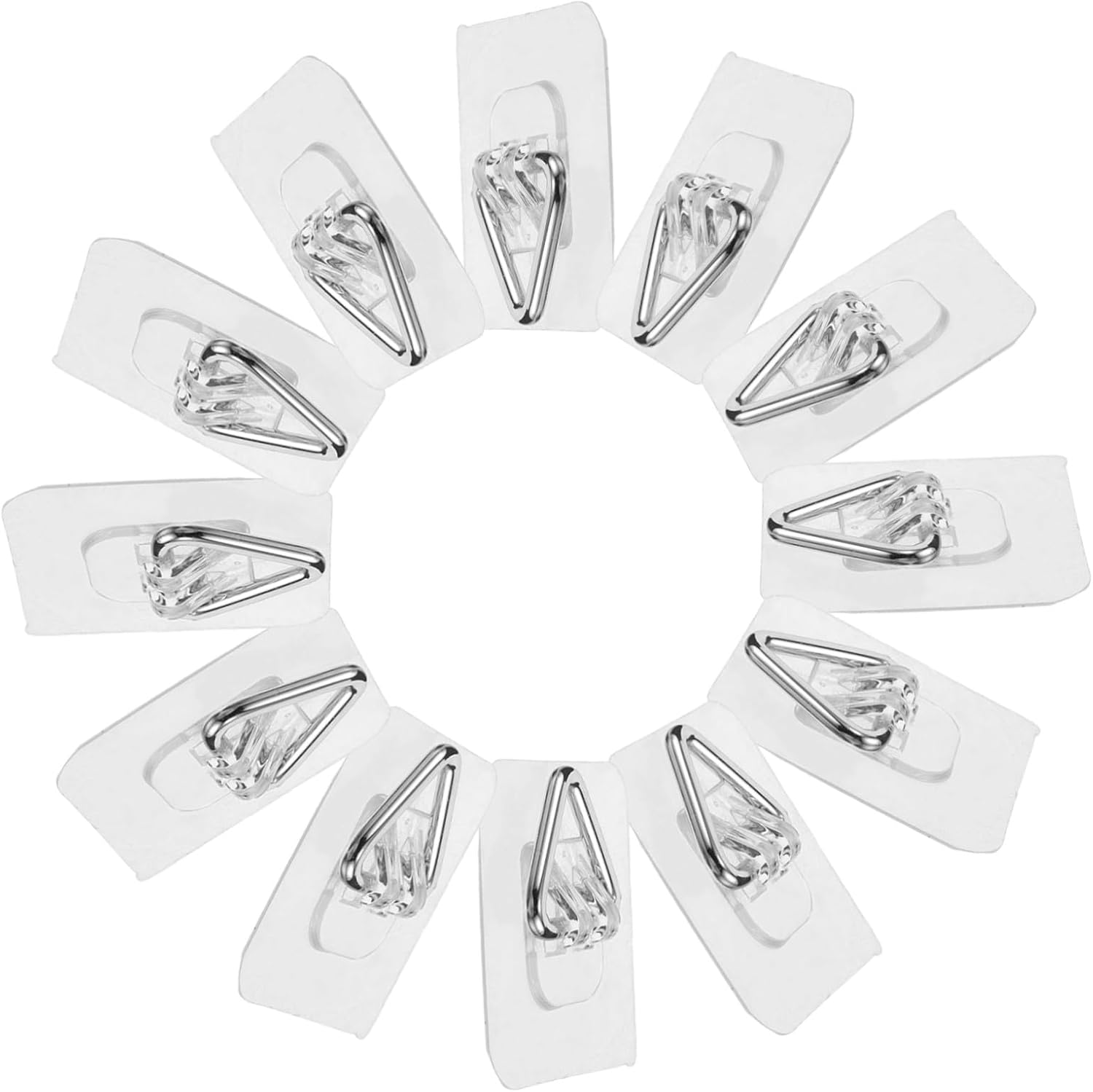  Ciieeo 20pièces Lot De Crochets Muraux Adhésifs Invisibles Pour Assiettes Supports Décoratifs Pvc Transparent Fixation Sans Perçage Pour Cadres Et Objets Légers