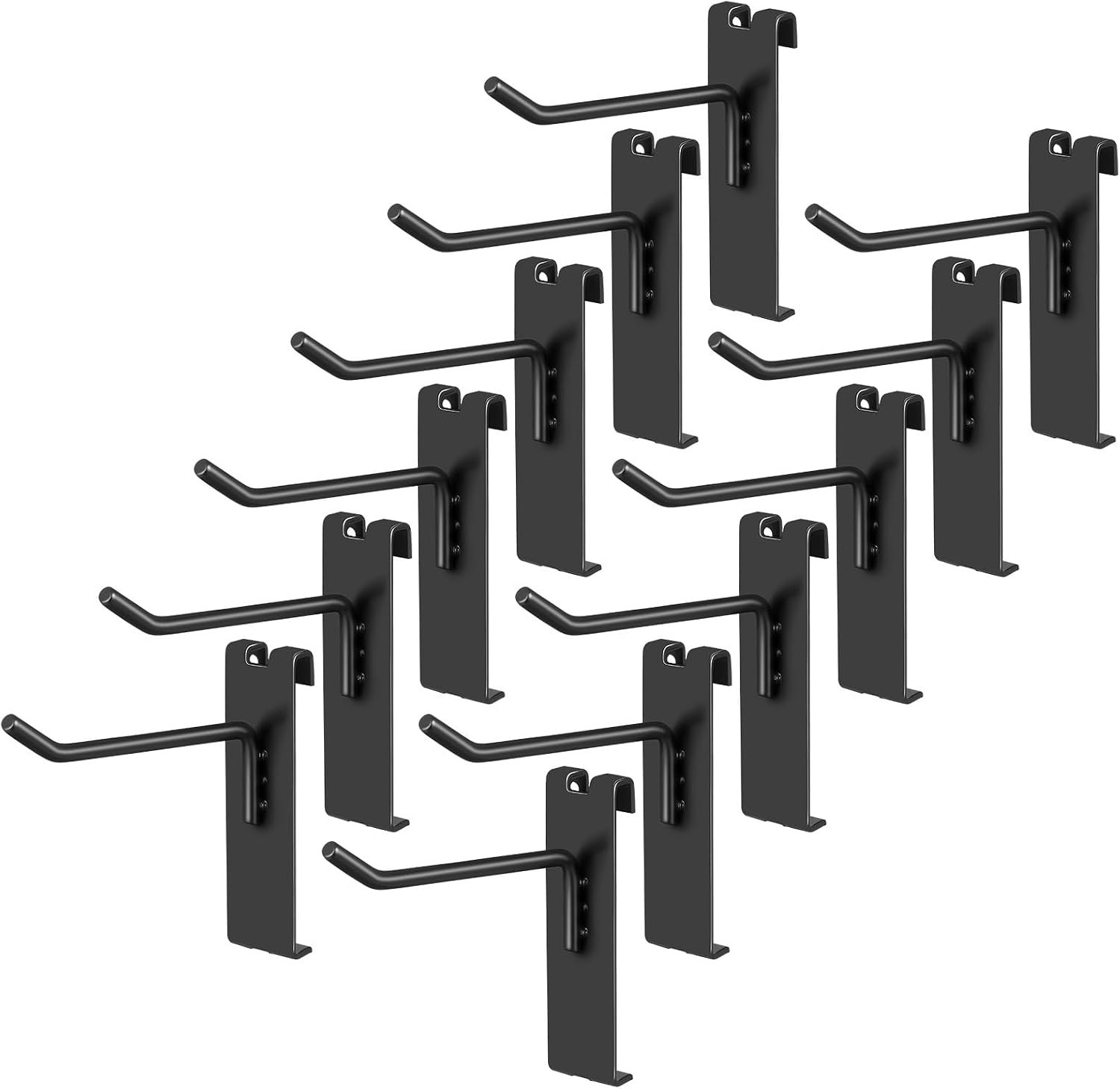  STOBAZA Lot De 12 Crochets Utilitaires Métalliques Robustes Double Pied Pour Panneaux Muraux à Grille, Accessoires De Rangement Pour Présentoirs, Étagères Et Usages Domestiques Sécurisés