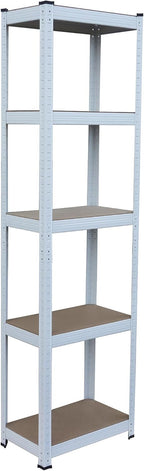  Relaxdays Étagère Lourde 875 Kg, 5 Niveaux, Emboîtable, Blanc/Marron, 60x100x200 Cm Pour Cave Et Garage