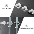  Gatuida 4pcs Crochet De Balai Sans Perçage En Plastique Adhésif Support Mural Lourd Pour Balai Et Parapluie Accessoire Pratique Pour Maison Et Bureau