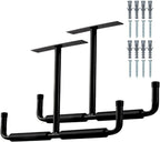  Racks De Rangement Pour Plafond De Garage,2 Pièces En Métal Robuste En T - Kit À Crochets Suspendus Garage,Pour Échelle, Bois, Équipements Sportifs, Pelles, Cannes À Pêche, Skis, Cave, Abri De