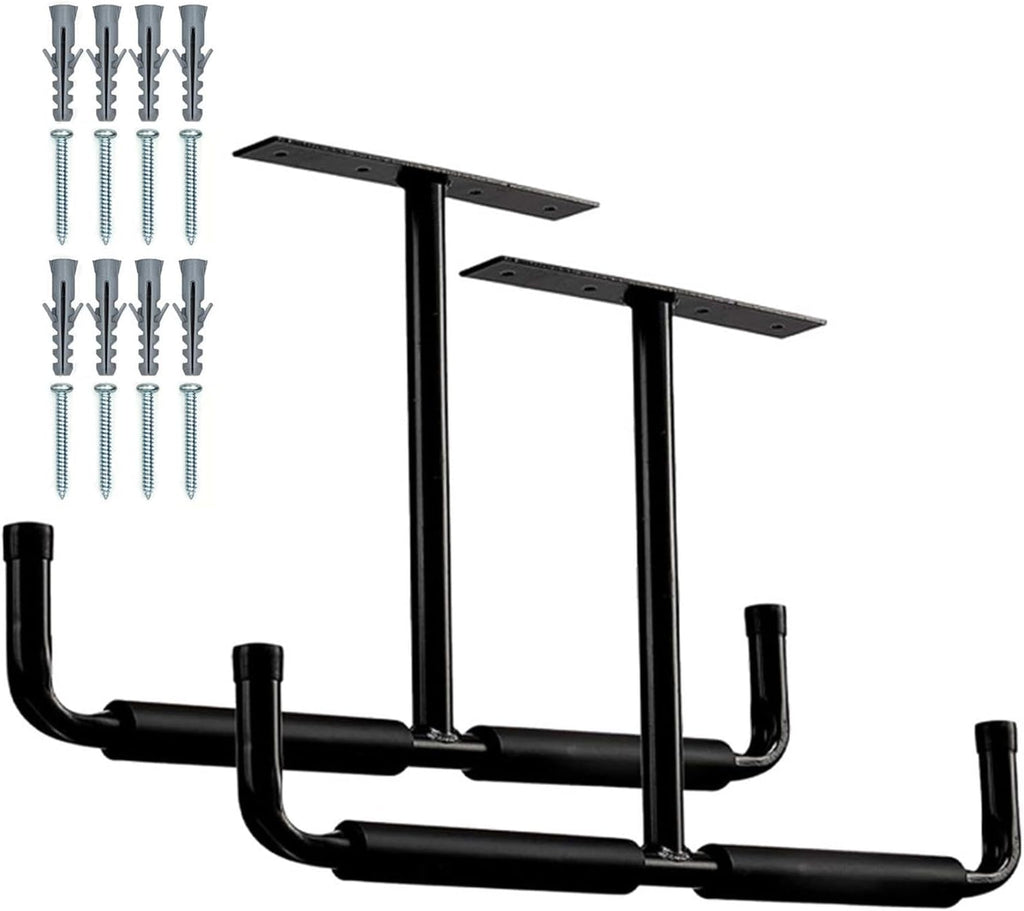  Rack De Rangement Pour Plafond De Garage - 2 Pièces Supports Organisateurs En T | Stockage Au Plafond Du Garage,Pour Échelle, Bois, Équipements Sportifs, Pelles, Cannes À Pêche, Skis, Cave,