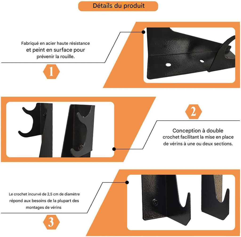  Supports De Cric,Organisateur Robuste Gain De Place - Support De Cric De Sol Accessoires Remorque,Pour Garage, Atelier De Réparation, Salle D'Outils, Atelier À Domicile, Boutique, Mécaniciens,