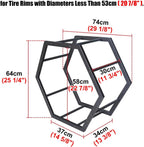  Générique Support De Rangement Pour Jantes De Pneus En Acier Robuste, Support Hexagonal Empilable Pour Garage Et Abri Auto (6 Cadres + 2 Bases)