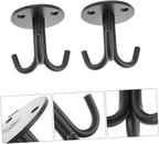  Ciieeo Crochet Support Mural Robuste Et Facile à Installer En Acier Inoxydable 2pcs Noir Suspendre Pour Rangement Plafond Et Décoration D'espace