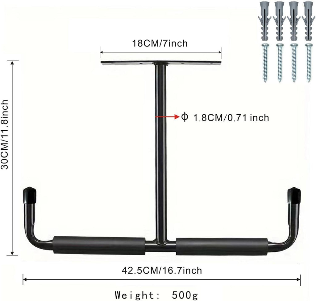  Rack De Rangement Pour Plafond De Garage - 2 Pièces Supports Organisateurs En T | Stockage Au Plafond Du Garage,Pour Échelle, Bois, Équipements Sportifs, Pelles, Cannes À Pêche, Skis, Cave,