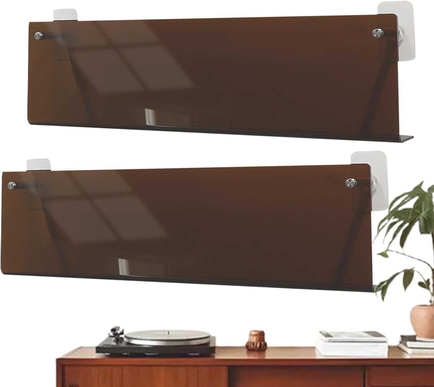 GENERIC Support D'album, étagère Multifonction Adhésive Transparente, Support Pour Album De Disques Avec Construction Robuste, Accessoire De Rangement Sans Perforation, Organiseur De Maison Avec Installation