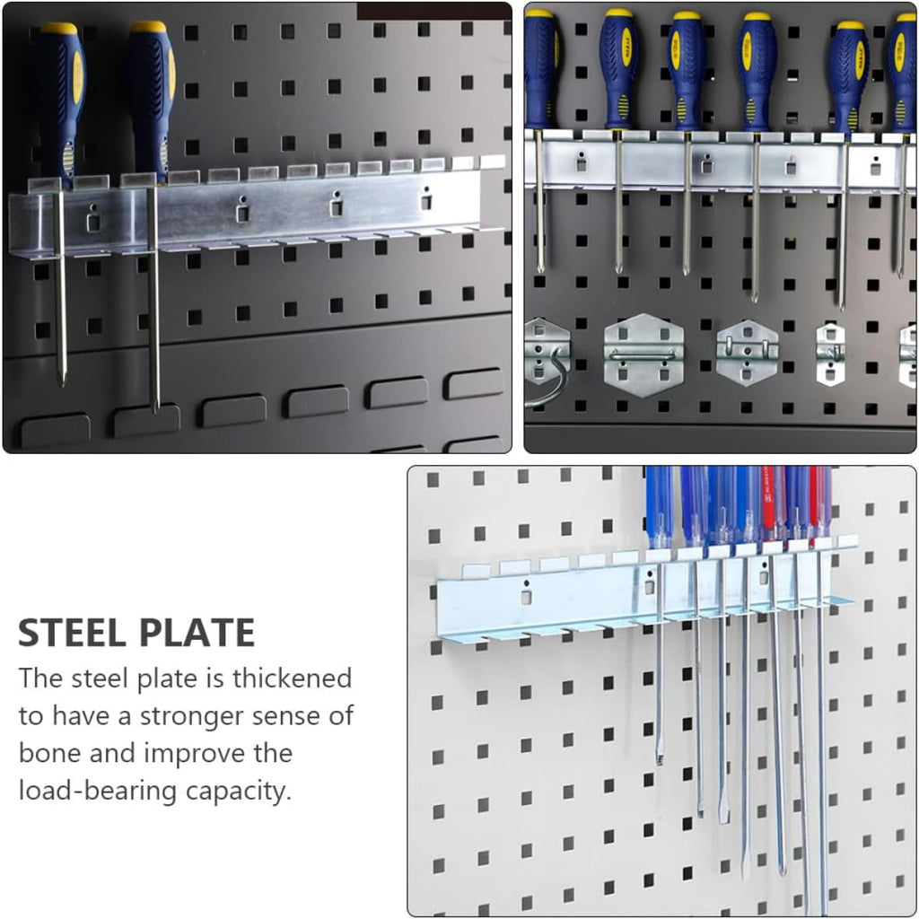  Healvian Support Mural Pour Tournevis En Acier Électroplaqué Antirouille, 12 Trous Pour 12 Outils, Étagère De Rangement Robuste Pour Atelier, Garage Et Espace Industriel, Porte-Outils
