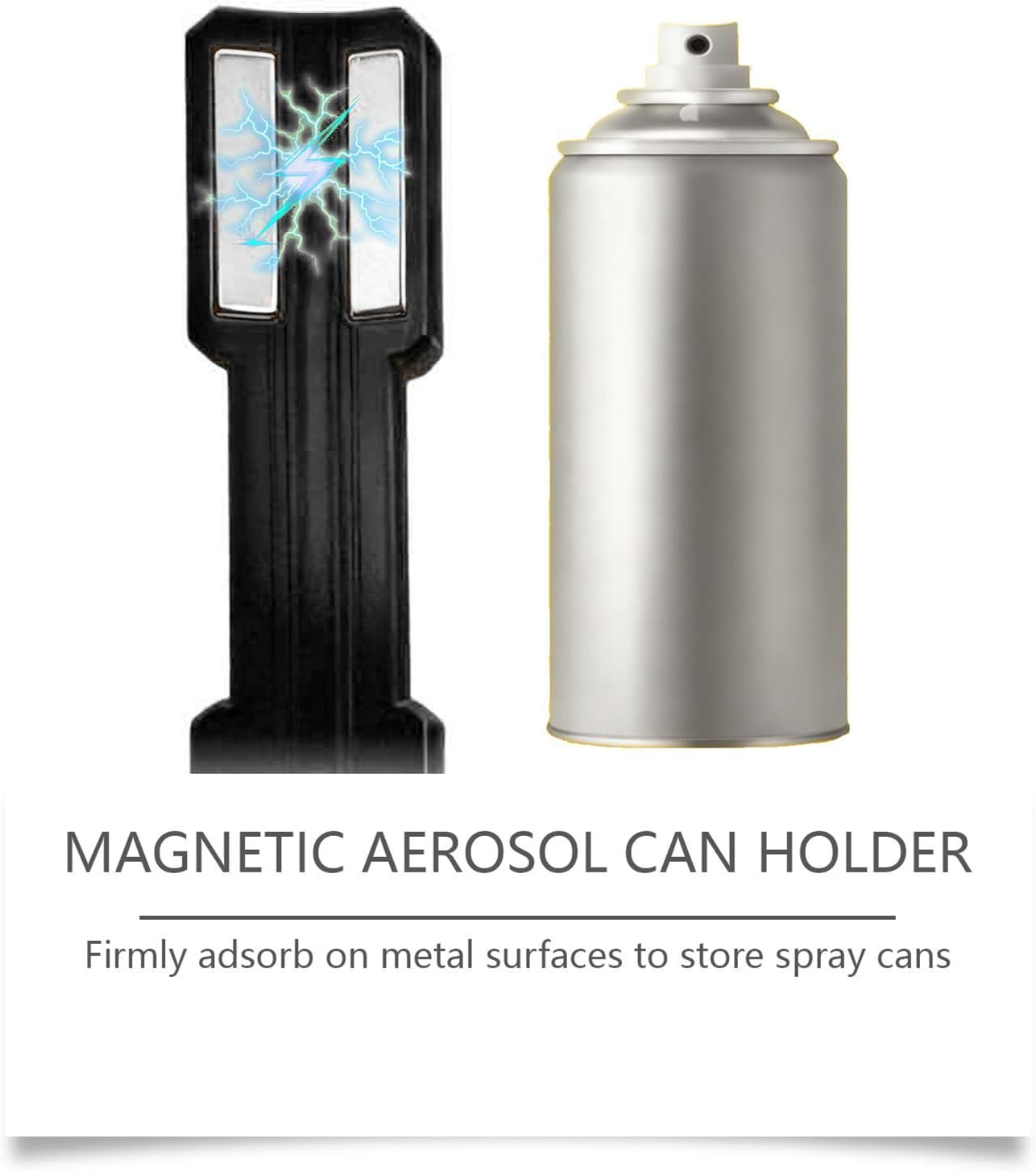  Support Magnétique Pour Bombe Aérosol, Support De Rangement Mural, Organisateur D'aérosol De 12 Pouces Avec Prise Sécurisée, Construction En Acier Robuste Avec Aimant Puissant, Accessoire De Garage, I