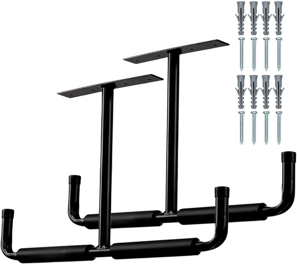  Générique Rack De Rangement Suspendu Pour Garage,2 Pièces Supports Organisateurs En T | Stockage Au Plafond Du Garage,Pour Vélo, Échelle, Bois, Pelles, Perches, Cannes À Pêche, Skis, Sous-Sol,