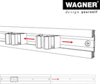  WAGNER Support D'appareils CLIPS & RAIL EXTENSIBLES - 600-1170 X 55 Mm, 5 Clips 52 X 52 X 38 Mm, En Aluminium, Pour Appareils Ø Max. 3 Cm, Capacité De Charge Jusqu'à 2 Kg/clip - 15204611
