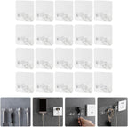  Ciieeo Crochets Adhésifs Muraux Sans Perçage 20Pcs En Plastique Pour Organiser Câbles Et Prises, Support Multifonctionnel Transparent Maison