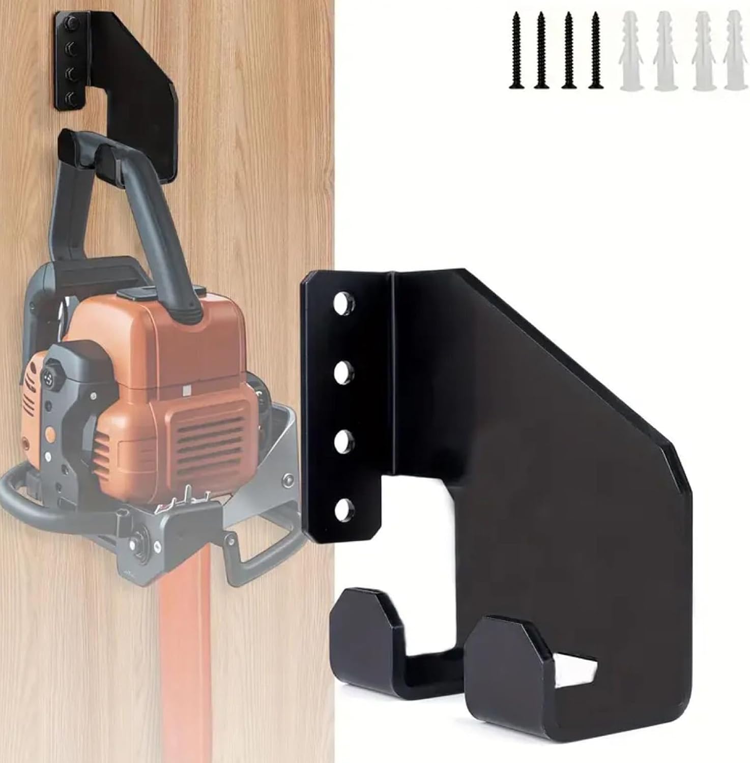  Générique Porte-Tronçonneuse Murale | Organisateur D'Outils De Jardin En Acier Carbone,Étagère De Stockage Multifonction Pour Scie à Chaîne Atelier Garage Jardin