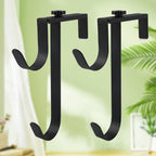  Crochets Pour Clôture De Piscine | 2 Supports Métalliques Robustes Réglables | Crochet Pour Perche De Piscine à 2 Niveaux,Pour Outils Tuyau Râteau Épuisette Brosse Écumoire Serviettes Balustrade