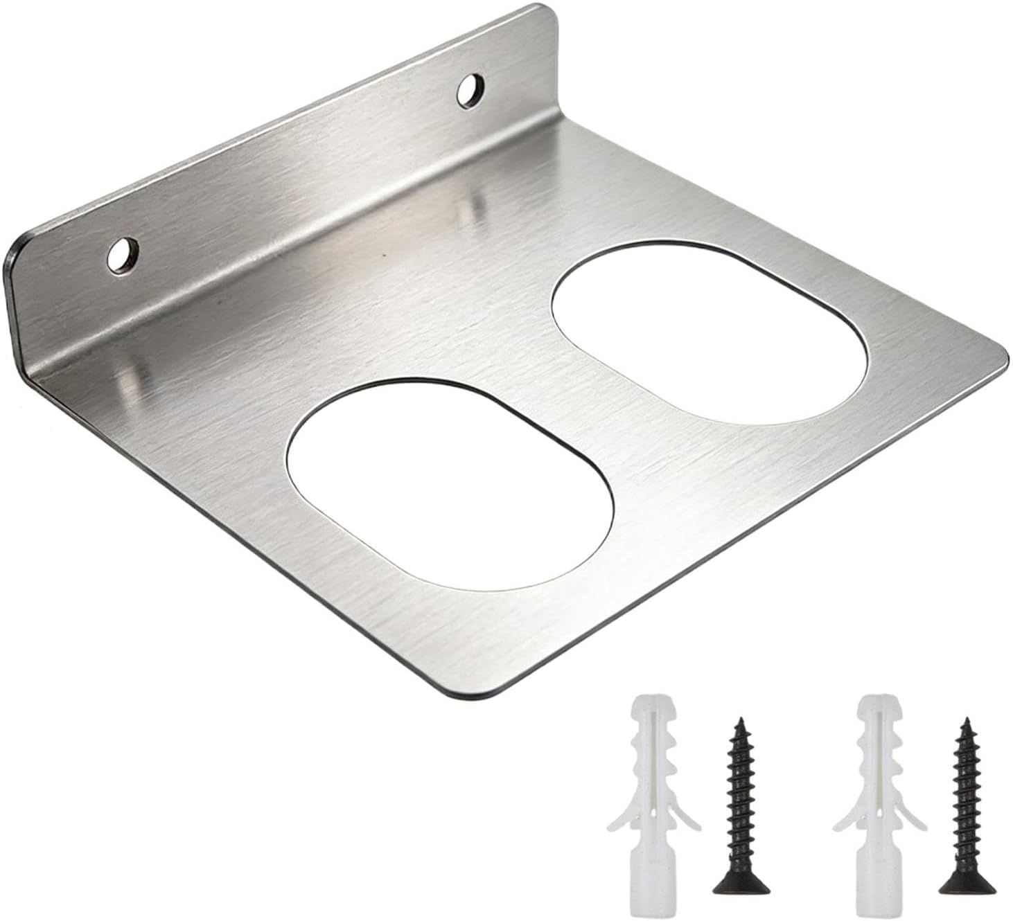 GENERIC Support De Rangement Mural Pour Outils | Organisateur à Double Fente En Acier Inoxydable,avec Vis Pour Outils Montage Mural - Pour Le Travail Du Bois Dans Le Garage Atelier Studio Et Aussi Dans Le