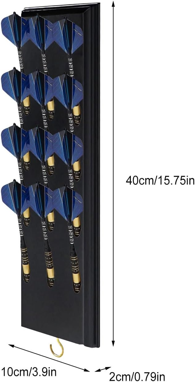 GENERIC Support De Fléchettes En Bois – Support De Présentation Peu Encombrant, Organisateur Mural Avec Sac De Rangement, Design Compact Avec Construction Solide, Accessoire De Salle De Jeux, Organisation De