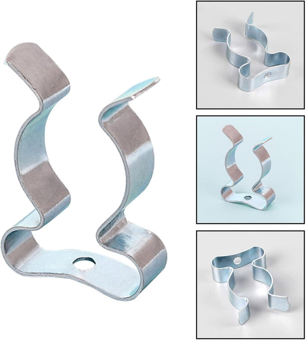  Pinces à Ressort En Acier Au Manganèse Avec Base étroite Revêtue De Caoutchouc Pour Garage, Abri De Jardin, Armoire, Organisation 25 Mm, 32 Mm, 50 Mm, Argent (50 Mm)