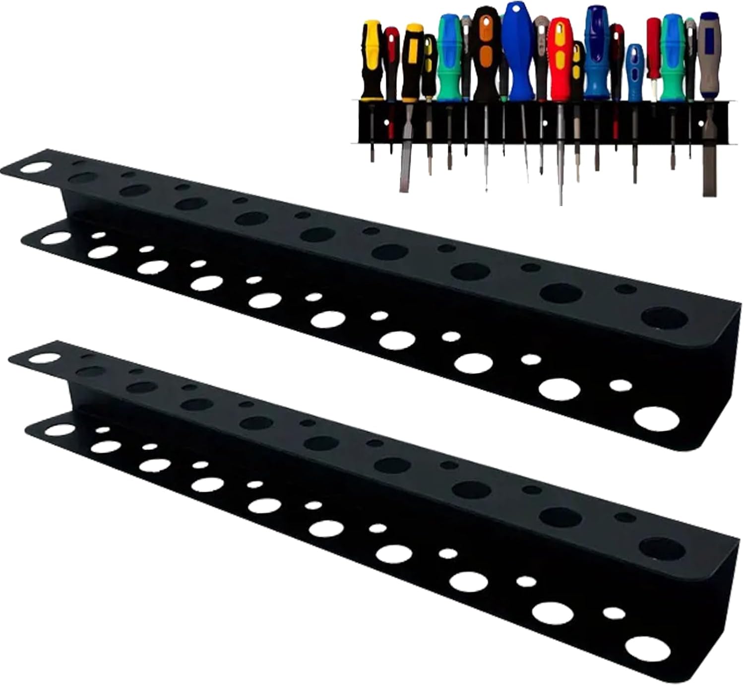 GENERIC Support De Rangement Pour Tournevis, Support D'affichage Multi-fentes Et Support De Rangement Pour Tournevis Et Clés, Support D'outils Durable Pour La Maison, Le Garage, L'abri De Jardin