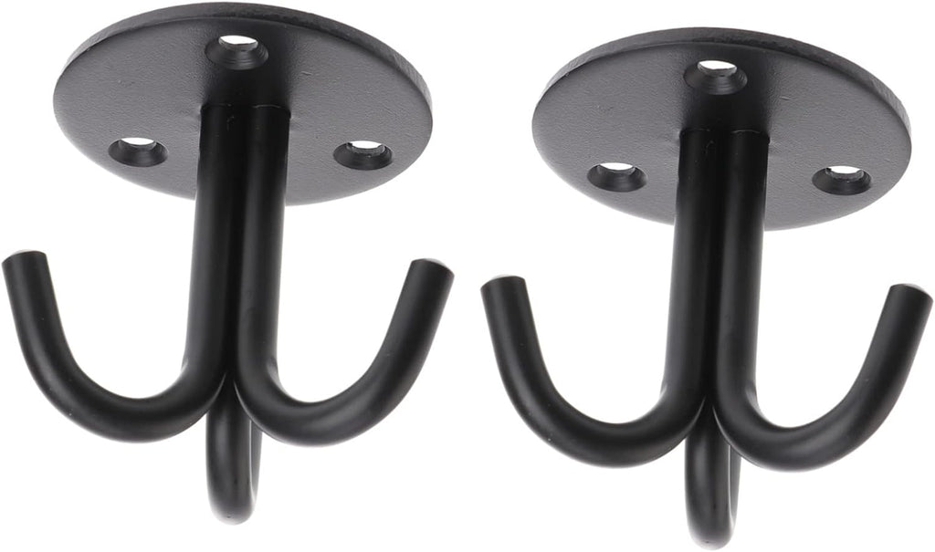  Ciieeo Crochet Support Mural Robuste Et Facile à Installer En Acier Inoxydable 2pcs Noir Suspendre Pour Rangement Plafond Et Décoration D'espace