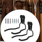  Générique Porte-Outils De Jardin Mural | Noir Antirouille,Jardin - Gain De Place Polyvalent Rangement Atelier Garage Maison Avec Crochets