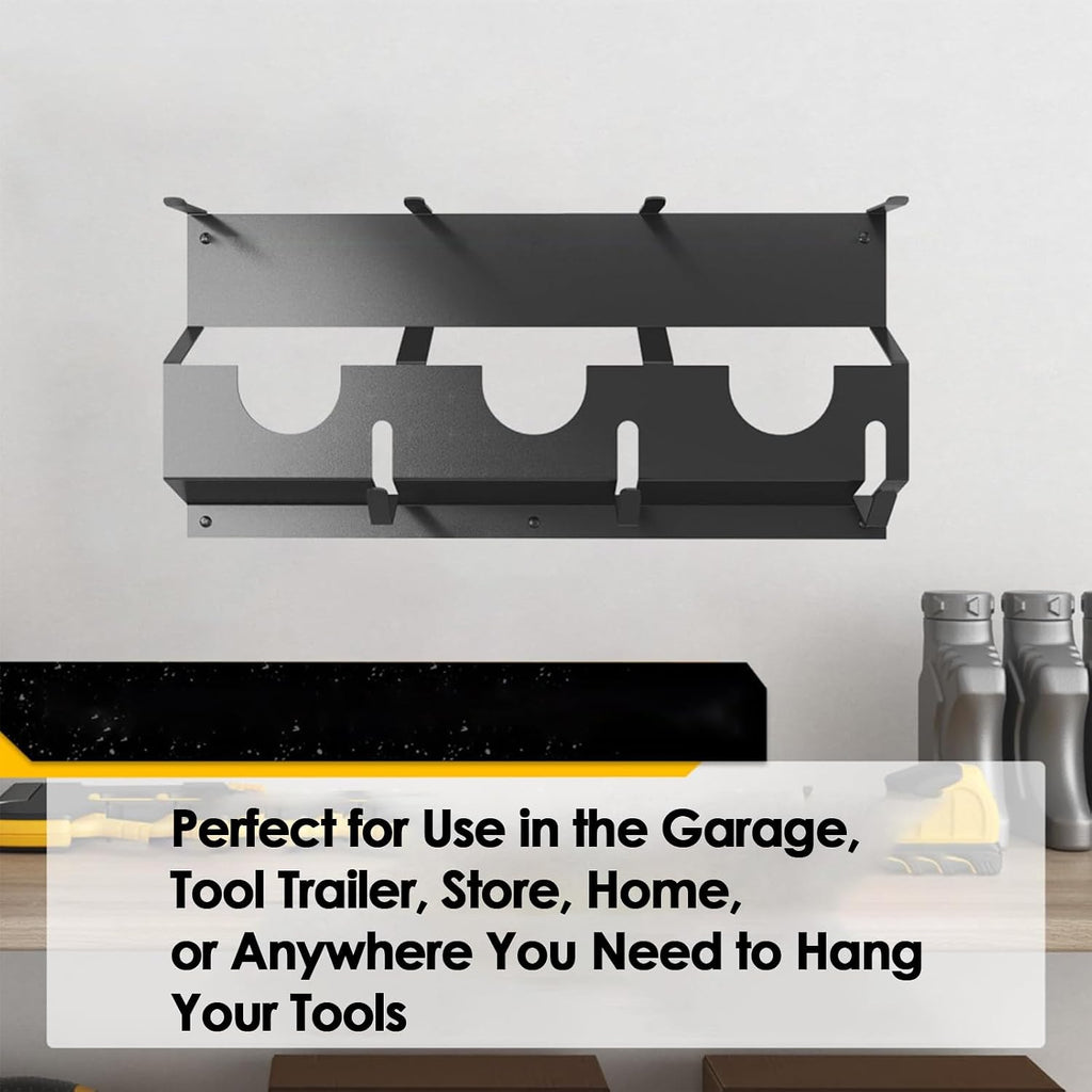 GENERIC Support Mural Pour Meuleuse D'angle - 43 X 18 X 3 Cm - En Acier Noir - Pour Fraises, Polisseuses, Garage, Rangement