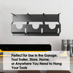 GENERIC Support Mural Pour Meuleuse D'angle - 43 X 18 X 3 Cm - En Acier Noir - Pour Fraises, Polisseuses, Garage, Rangement